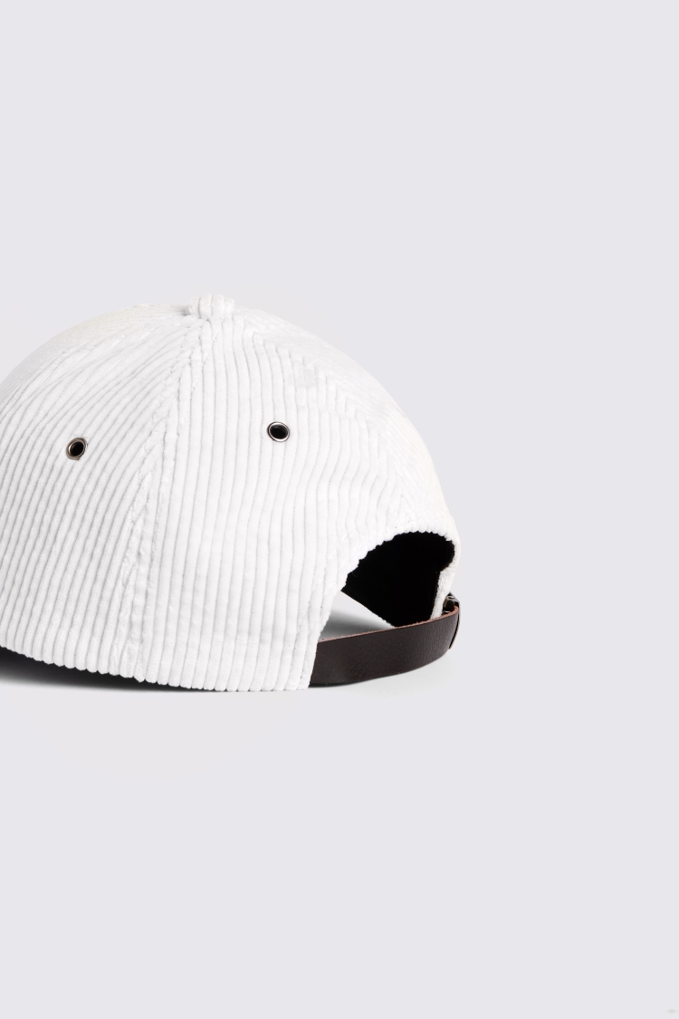 Winter White Cord Baseball Cap