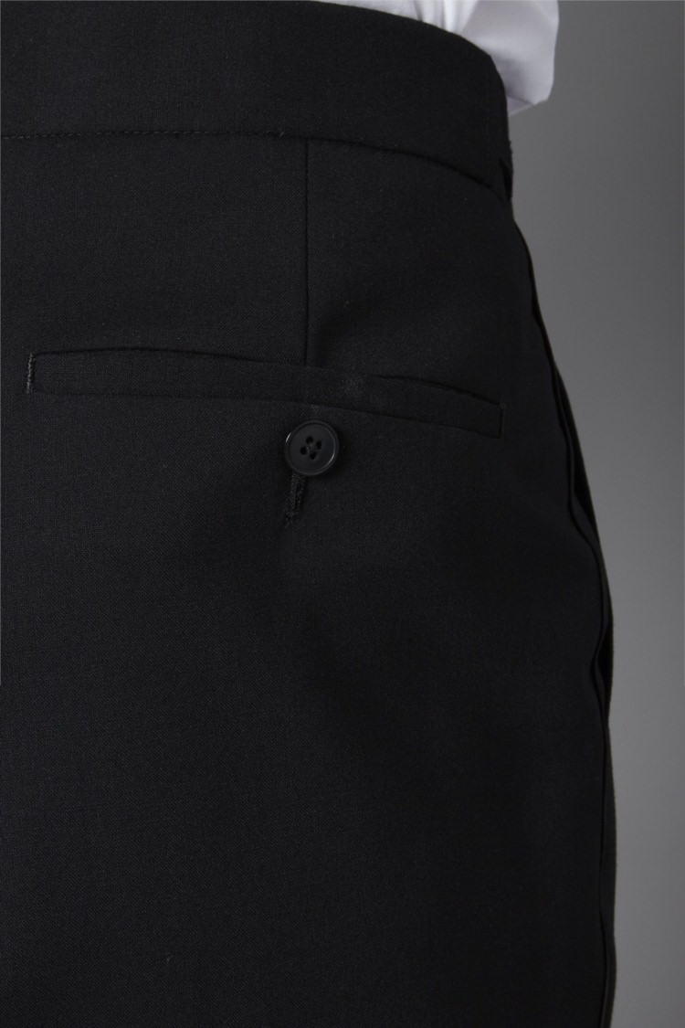 Moss Bros Regular Fit Single Pleat Eveningwear Trouser Black