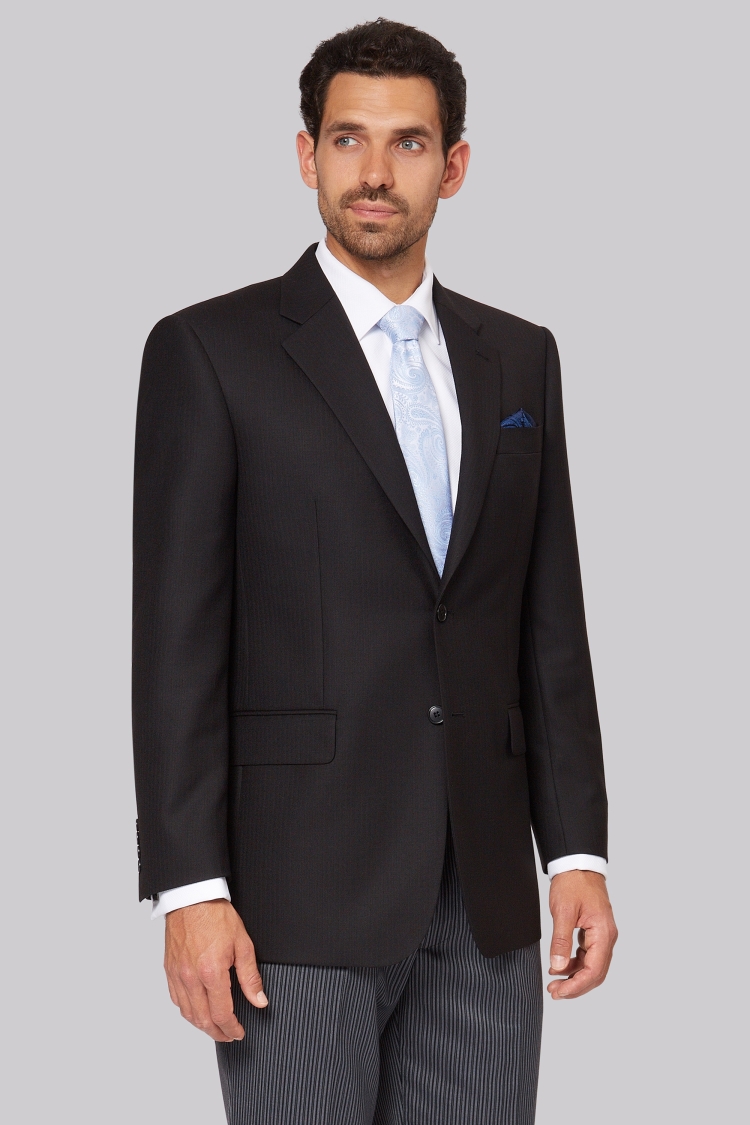 Regular Fit Black Notch Lapel Masons Suit