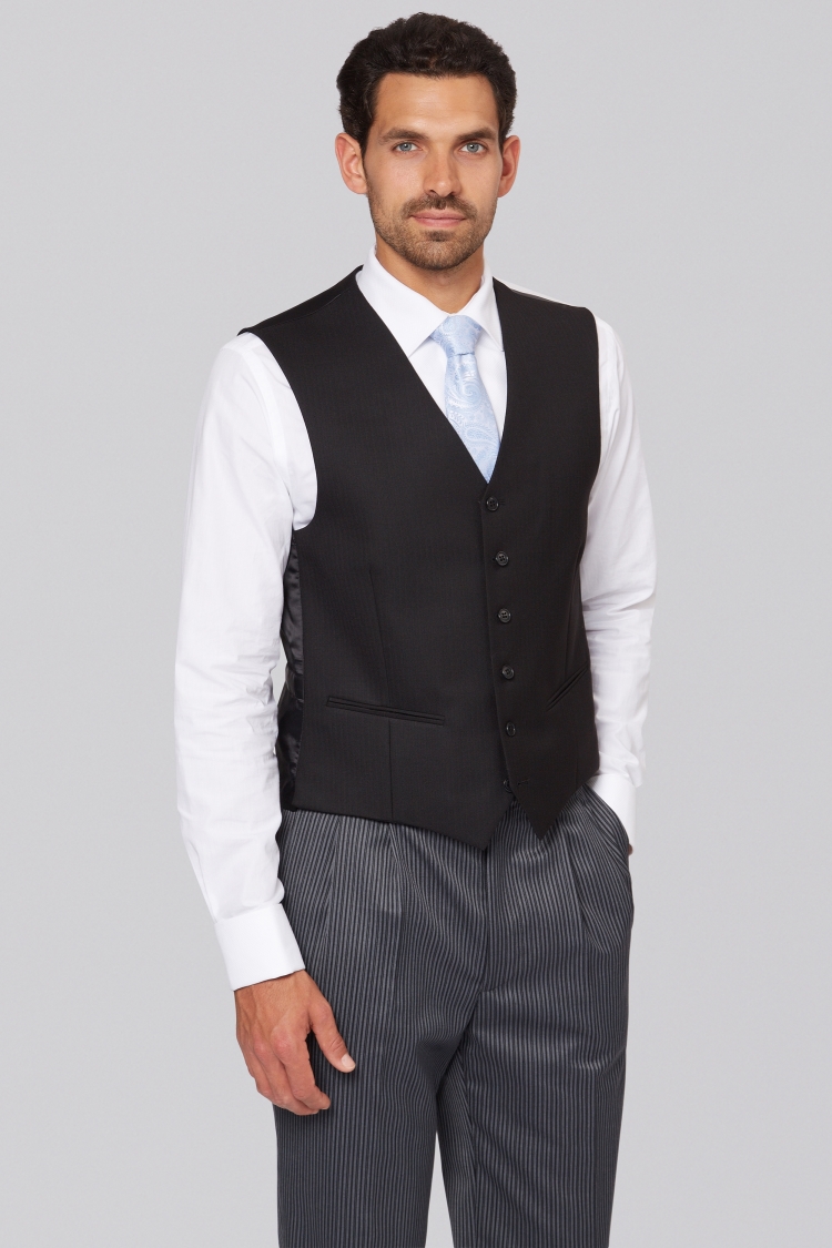 Regular Fit Black Notch Lapel Masons Jacket 