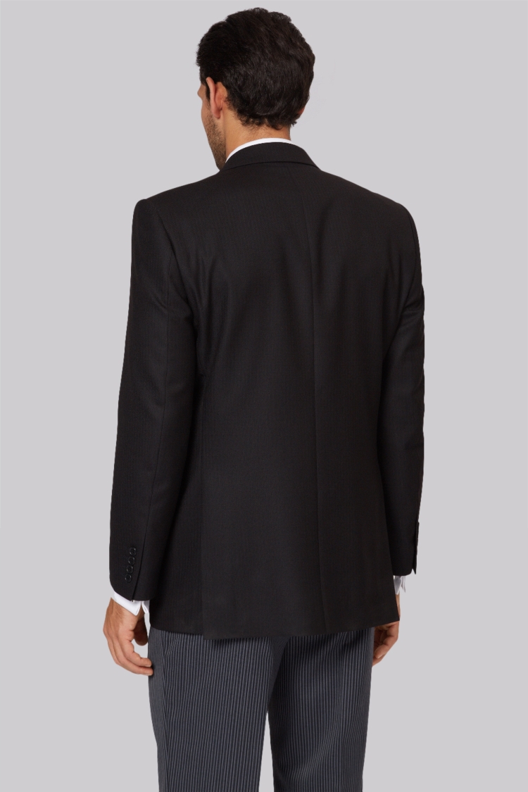 Regular Fit Black Notch Lapel Masons Jacket 