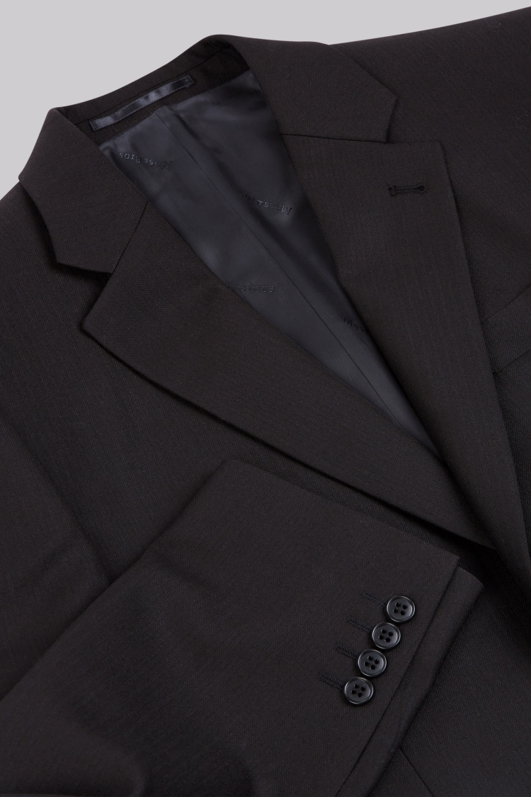 Regular Fit Black Notch Lapel Masons Suit