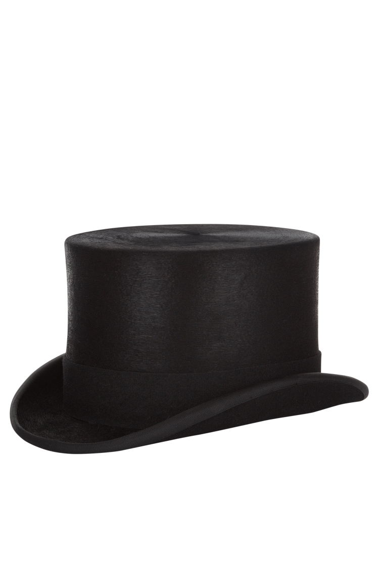 Black Melusine Fur Top Hat 