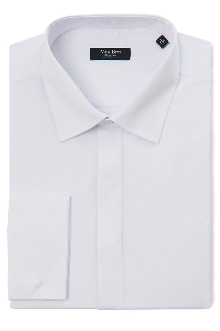 Moss Bros Plain Normal Collar Dress Shirt