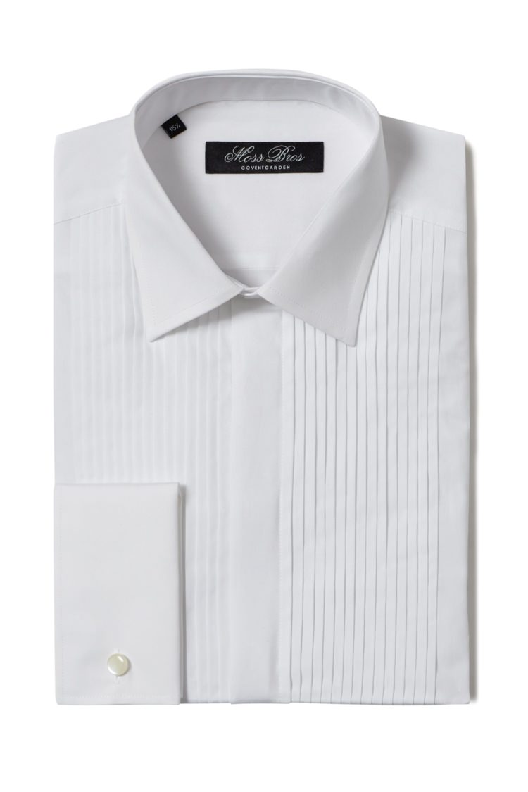 Moss Bros Covent Garden Narrow Pleat Normal Collar Dress Shirt