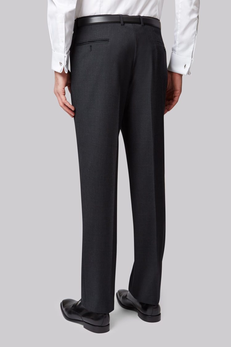 The Label, Men's Charcoal Pleated Suit Trousers