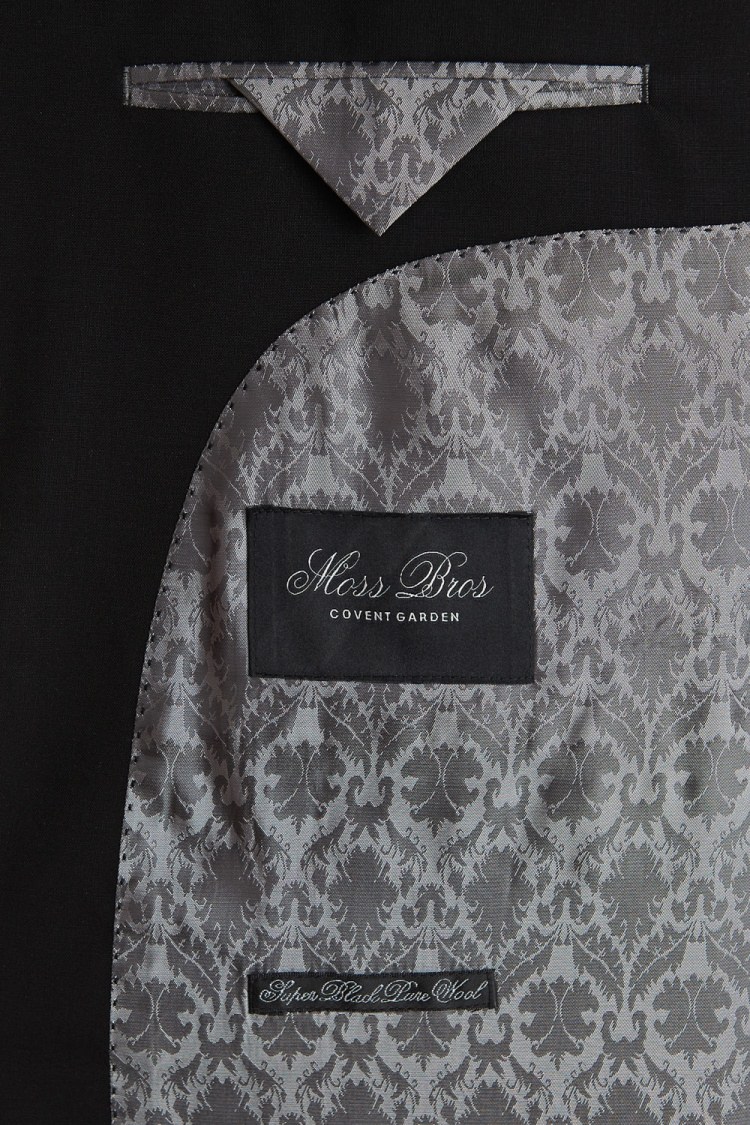 Moss Bros Covent Garden Tailored Fit Black Satin Edge Notch Dinner/Tuxedo Jacket 