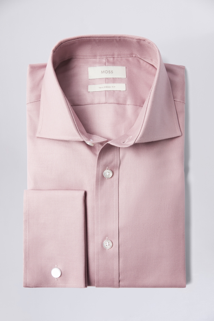 Tailored Fit Dusky Pink Double Cuff Twill Shirt