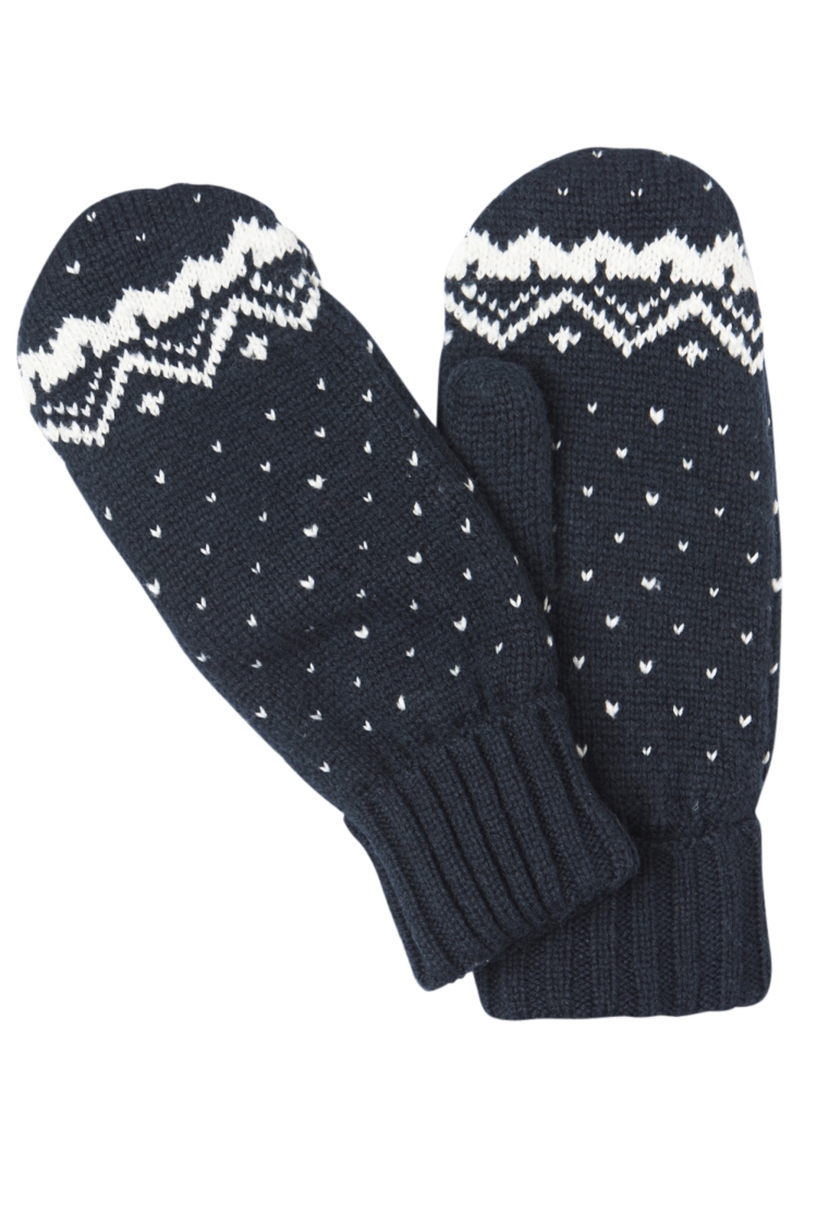French Connection Navy Fairisle Print Gloves 