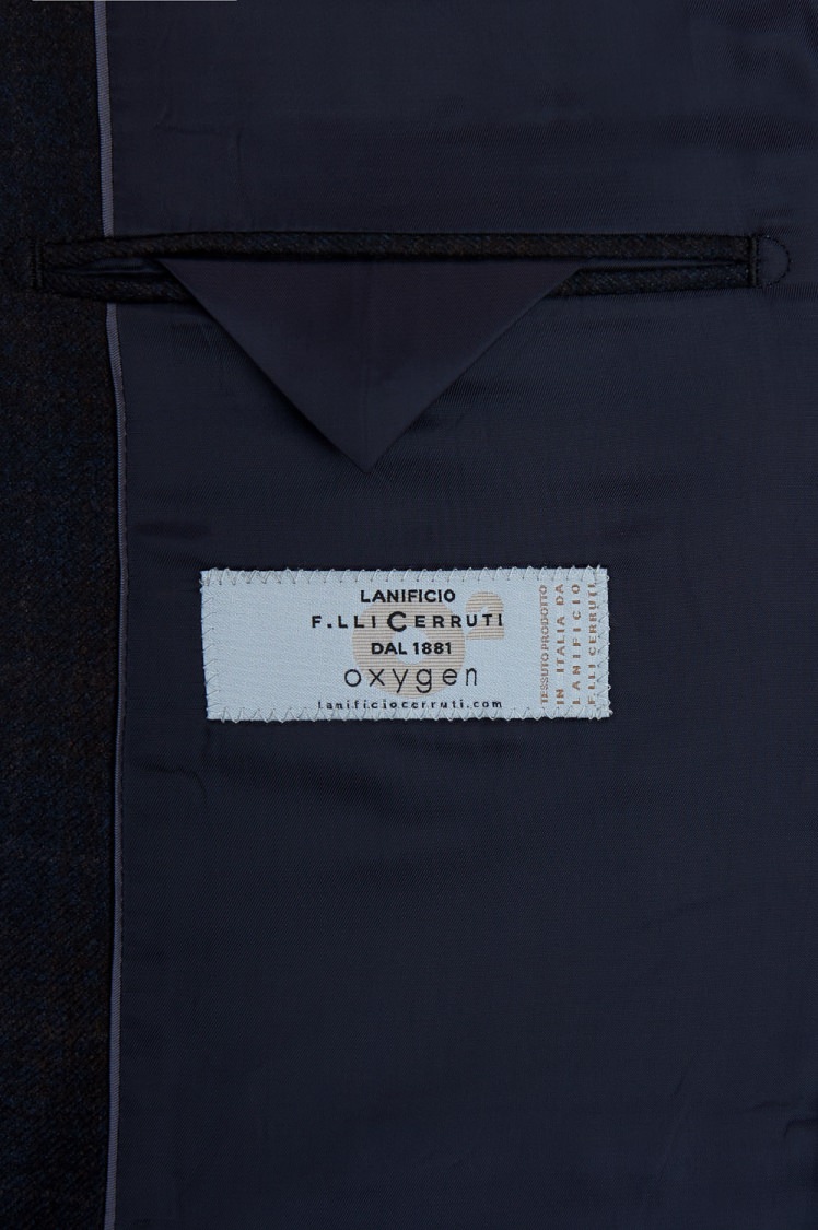 Lanificio F.lli Cerruti Dal 1881 Cloth Tailored Fit Grey Blue Check Jacket 