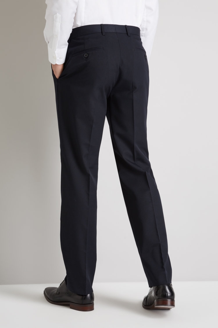 Moss Esq. Regular Fit Machine Washable Navy Pants