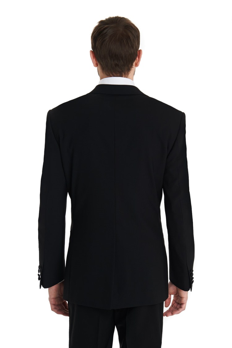 Moss Bros Covent Garden Black Tailored Fit Satin Edge Notch Dinner Suit