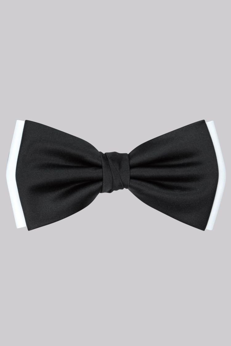 Moss 1851 Black and White Contrast Bow Tie | Buy Online at Moss