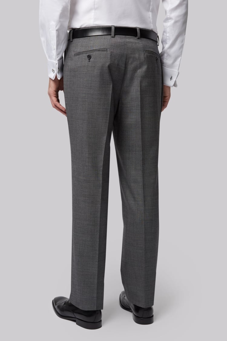 Moss Bros Regular Fit Charcoal Pleated Trousers | Buy Online at Moss