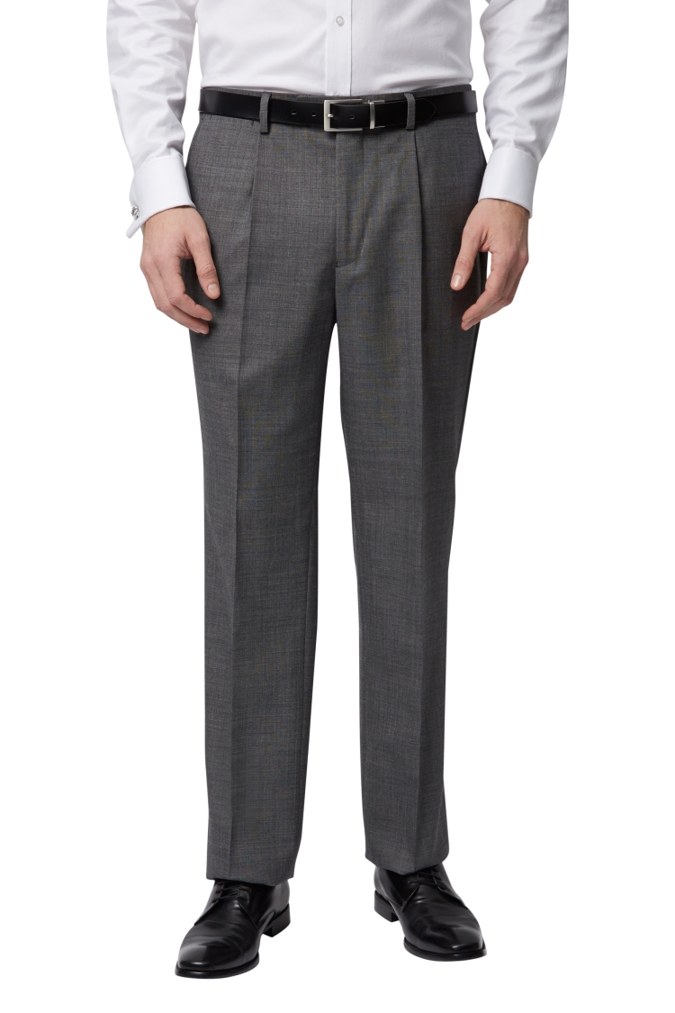 The Label, Men's Charcoal Pleated Suit Trousers