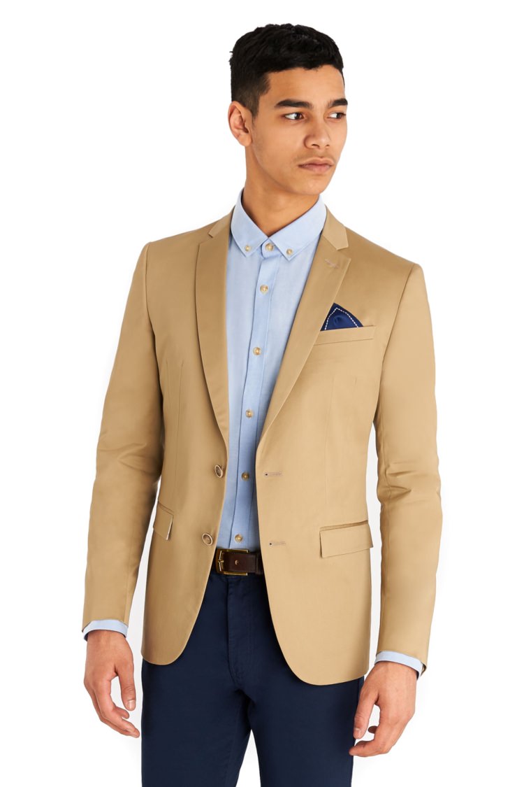 Moss London Slim Fit Stone Cotton Jacket