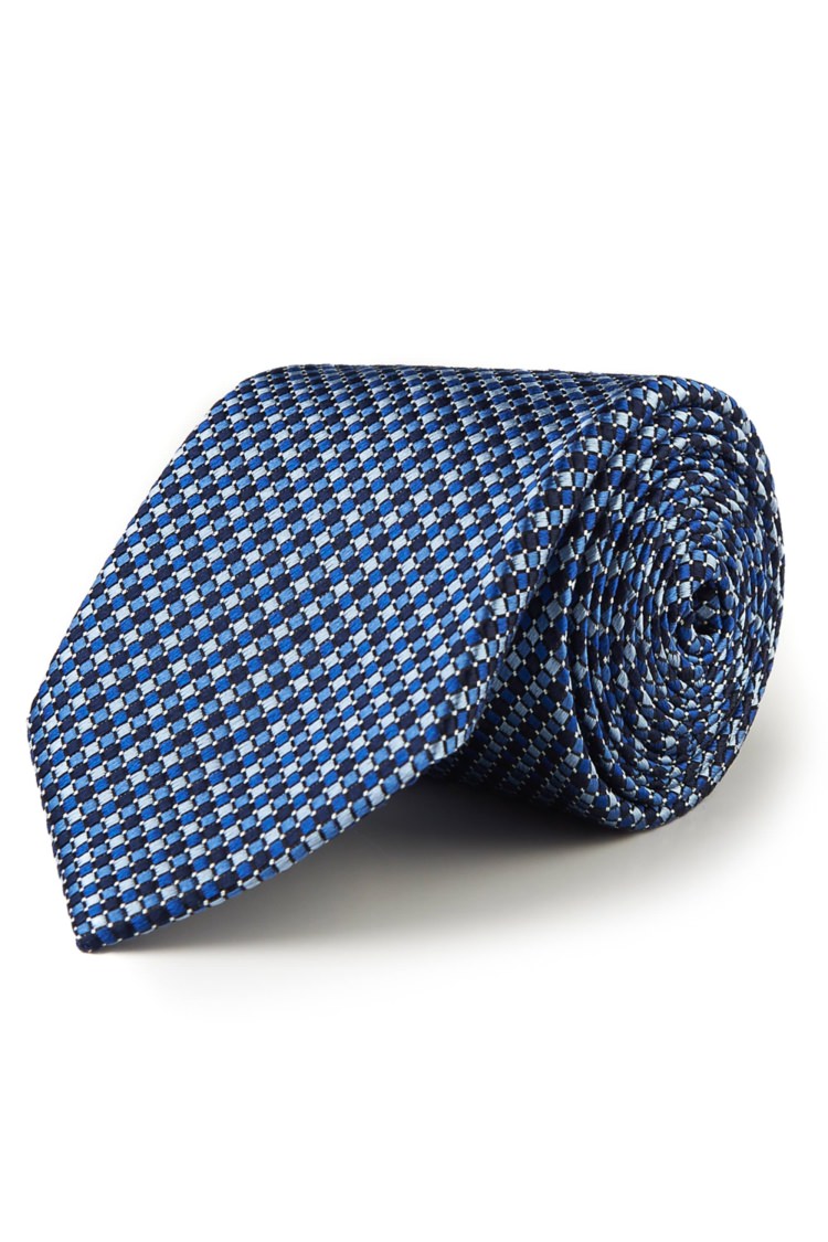 Moss Esq. Blue Two Tone Dot Silk Tie