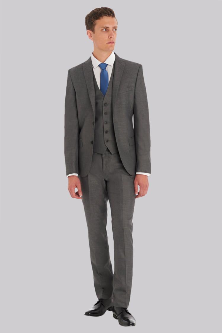 Moss London Slim Fit Silver Peak Lapel  Jacket 