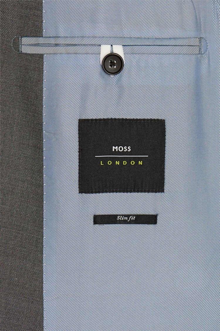 Moss London Slim Fit Silver Peak Lapel  Jacket 