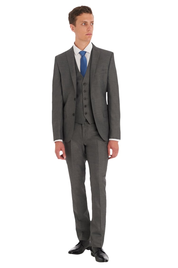 Moss London Slim Fit Silver Peak Lapel  Jacket 