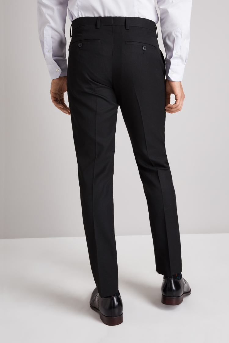 Moss London Slim/Skinny Fit Black Twill Trousers