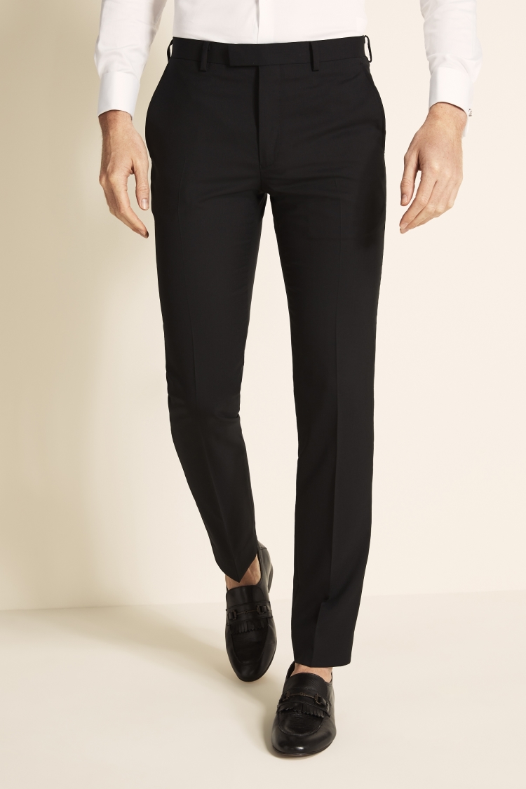 DKNY Slim Fit Black Tuxedo Trousers | Buy Online at Moss