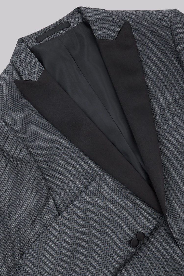 Moss London Skinny Fit Diamond Gunmetal Jacquard Tuxedo | Buy Online at ...