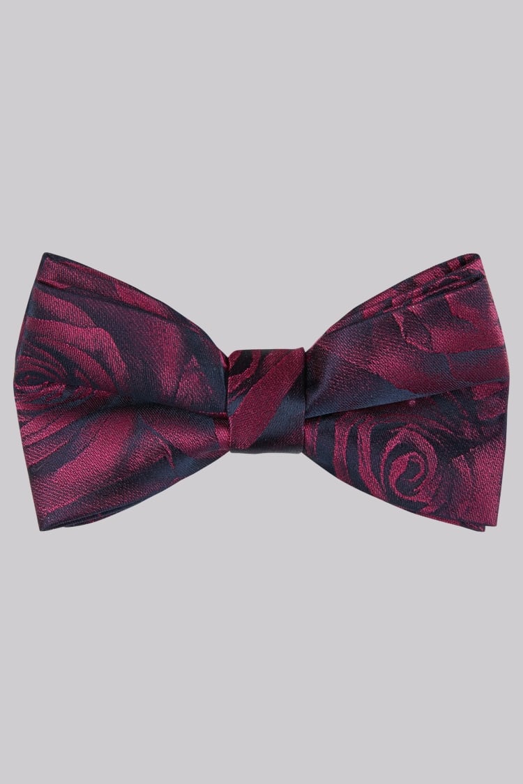 Moss London Fuschia Rose Bow Tie 