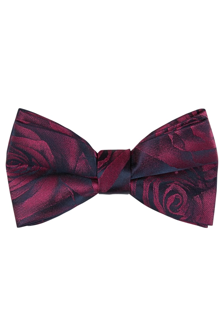 Moss London Fuschia Rose Bow Tie 