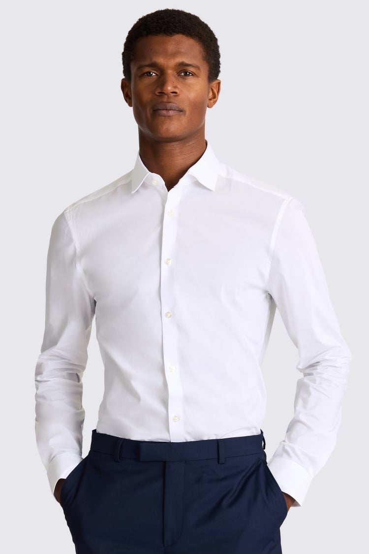 White wedding best sale shirt slim fit