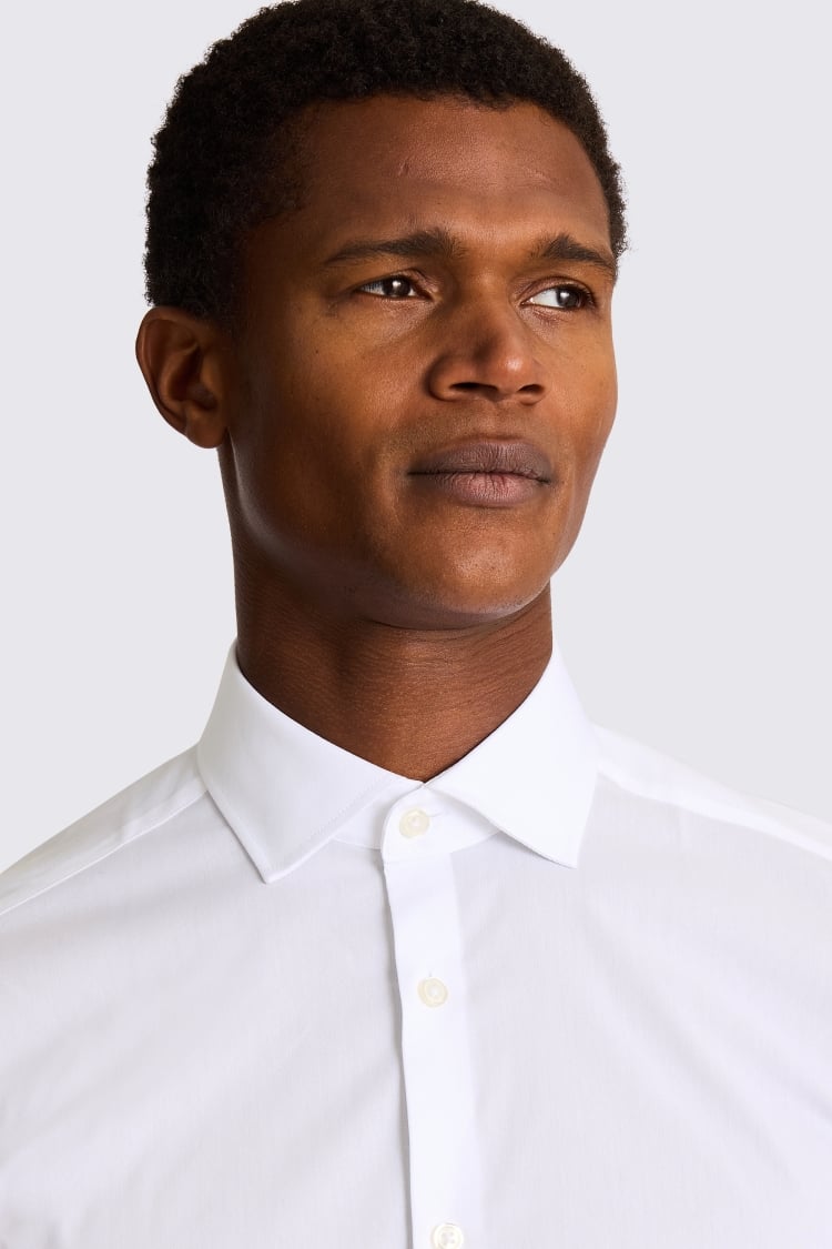 Slim Fit White Stretch Shirt