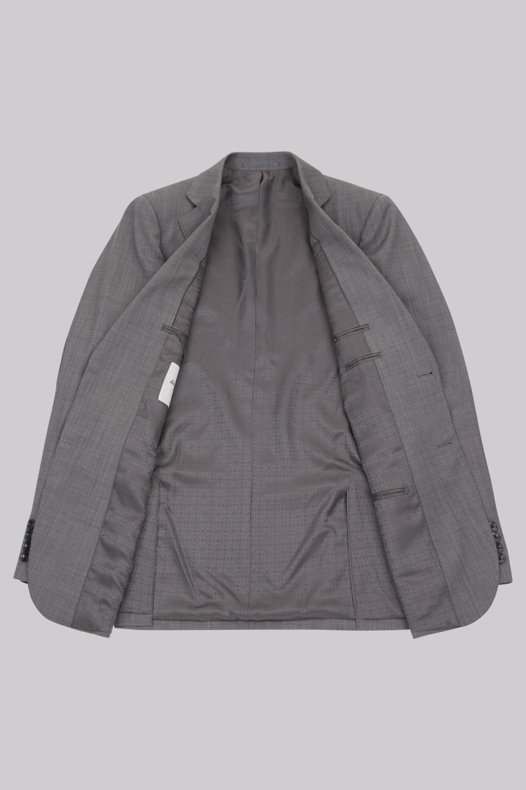 Hardy Amies Tailored Fit Light Grey Nailhead Jacket