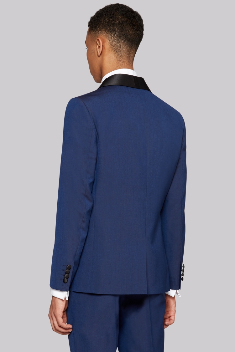 Moss London Skinny Fit Blue Tuxedo Jacket 