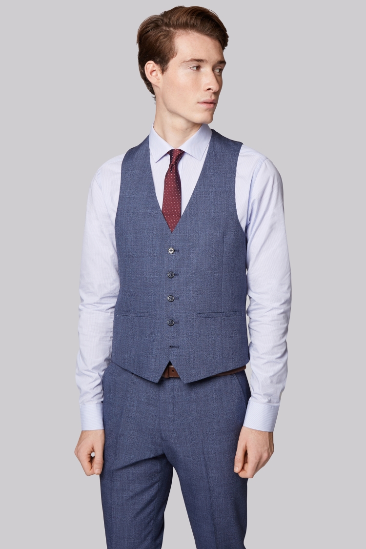 Moss London Skinny Fit Blue Speckled Suit