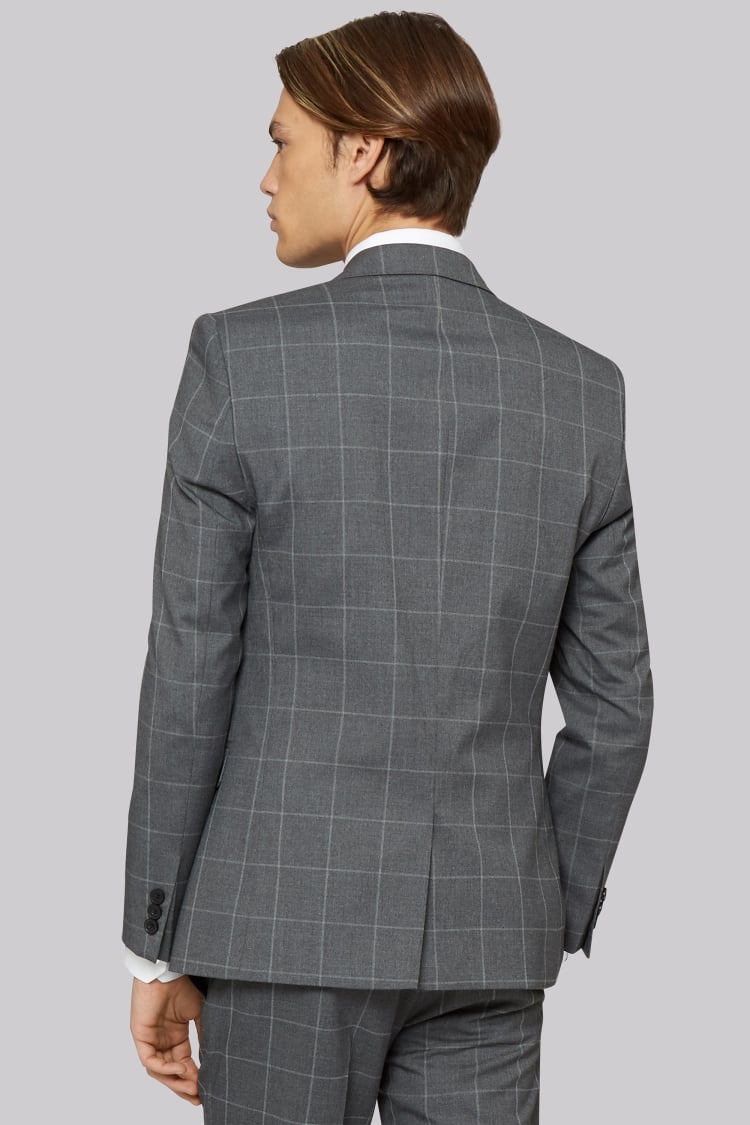 Moss London Skinny Fit Grey Check Jacket 