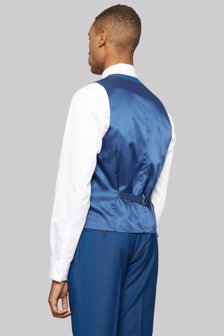 DKNY Slim Fit Electric Blue Tonic Twill Waistcoat