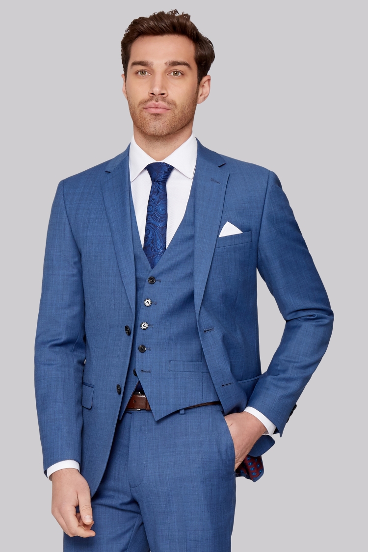 Ted Baker Tailored Fit French Blue Sharkskin Jacket