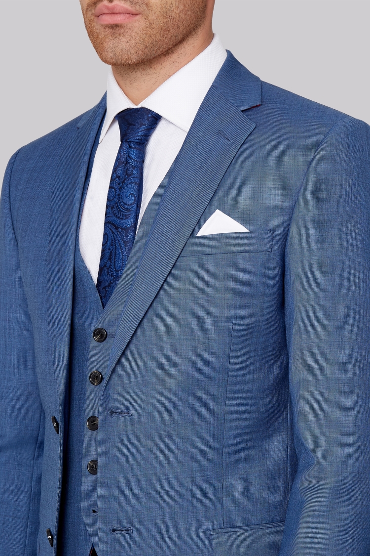 Ted Baker Tailored Fit French Blue Sharkskin Jacket