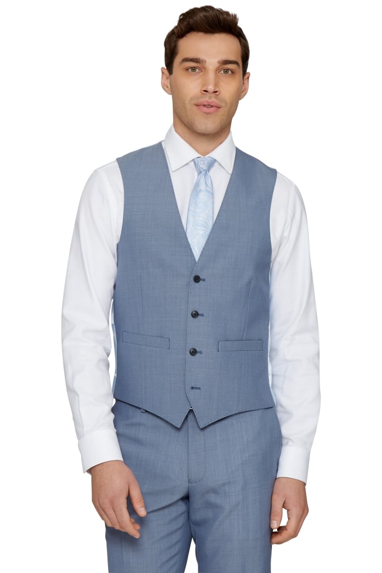 Moss 1851 Tailored Fit Ice Blue Vest