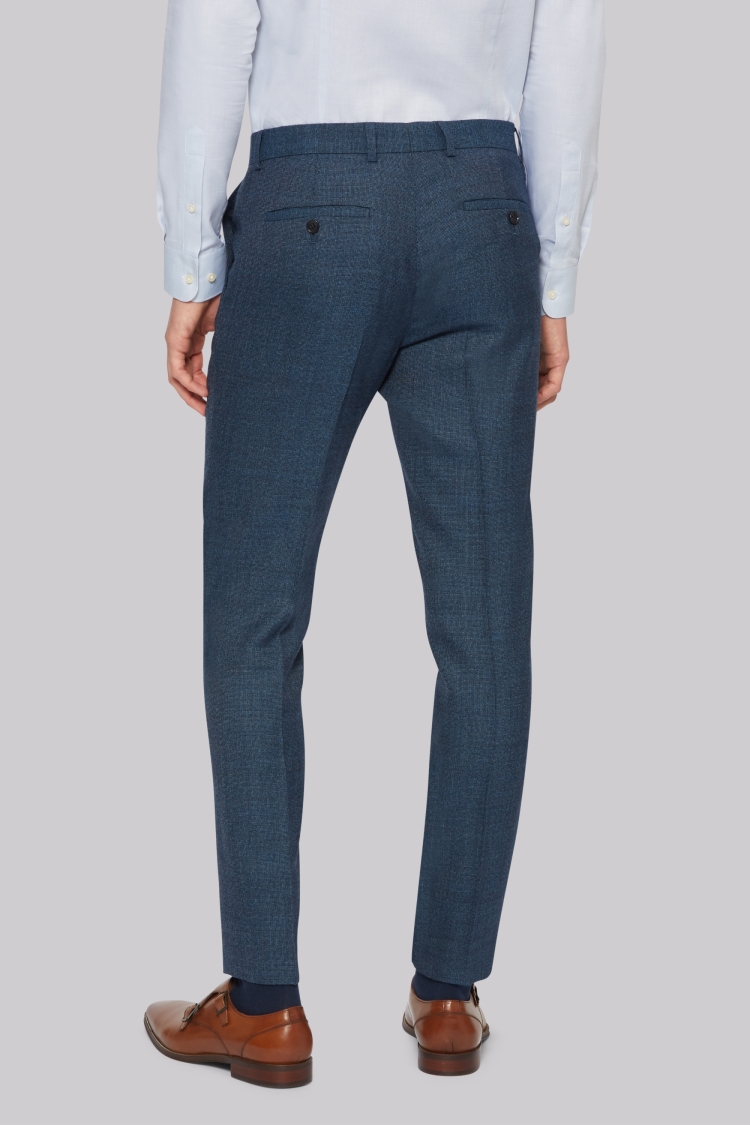 Moss London Skinny Fit Bright Blue Texture Trousers