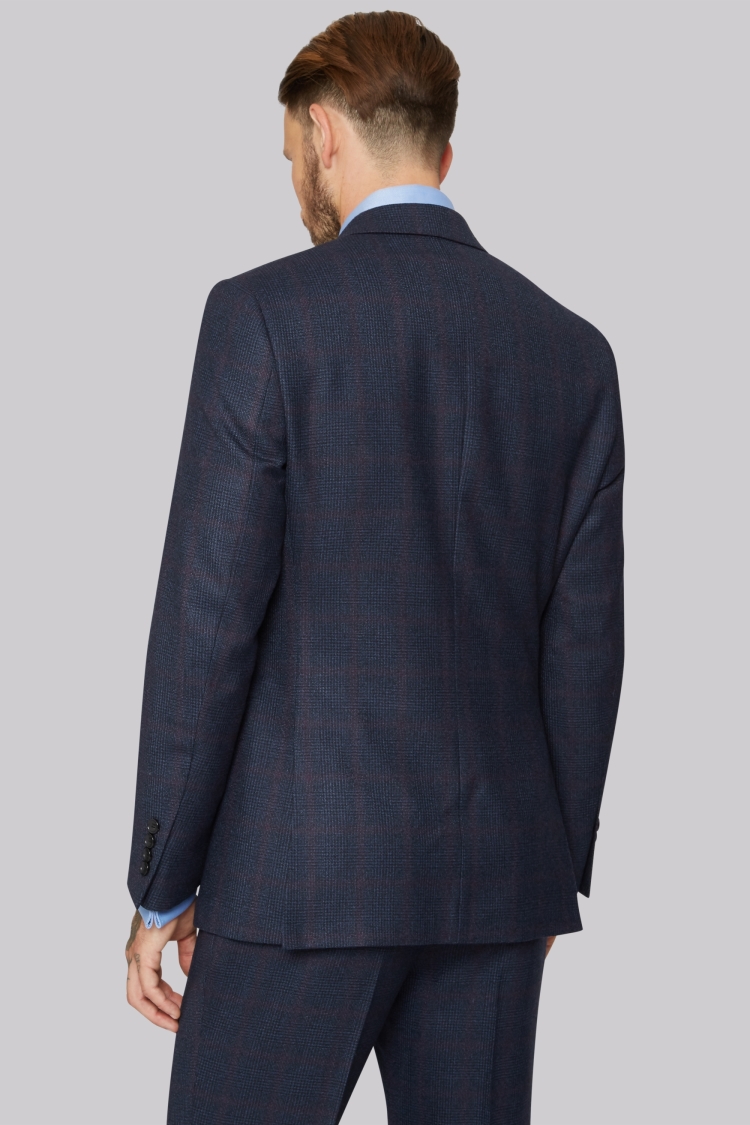 Moss 1851 Tailored Fit Blue with Red Check Jacket