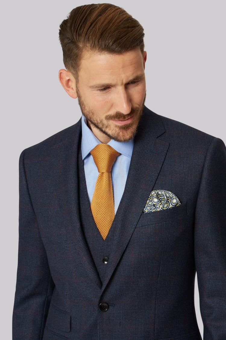 Moss 1851 Tailored Fit Blue with Red Check Jacket