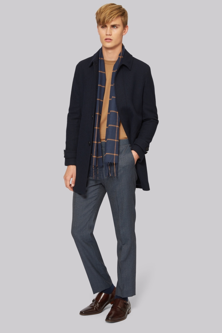 Mens navy 2025 smart coat