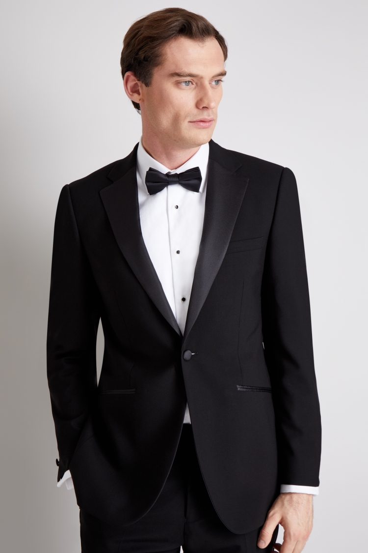 Moss 1851 Tailored Fit Black Notch Lapel Dress Jacket | Buy Online at Moss