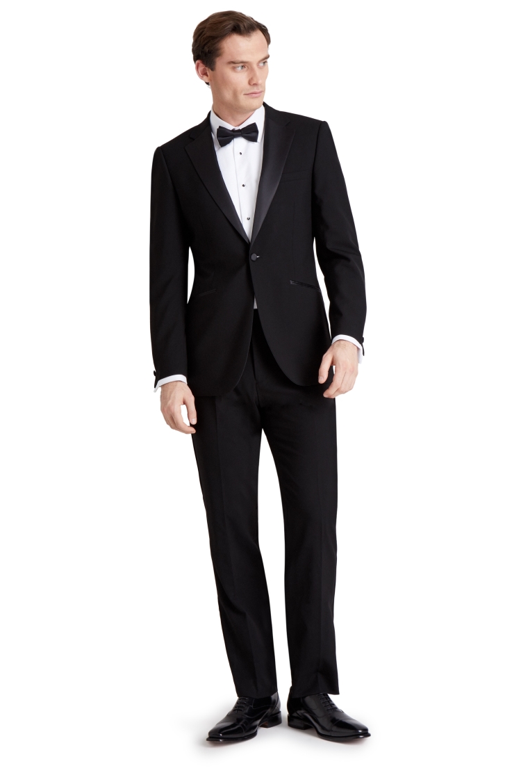 Moss 1851 Tailored Fit Black Notch Lapel Dress Jacket | Buy Online at Moss