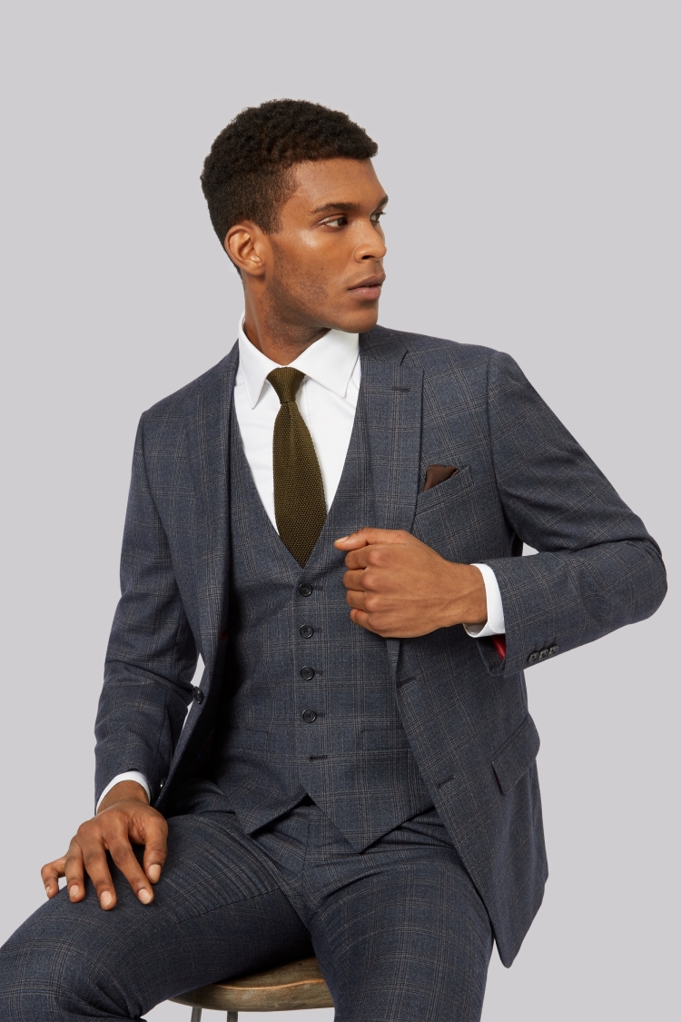 Ted Baker Tailored Fit Blue Check Jacket