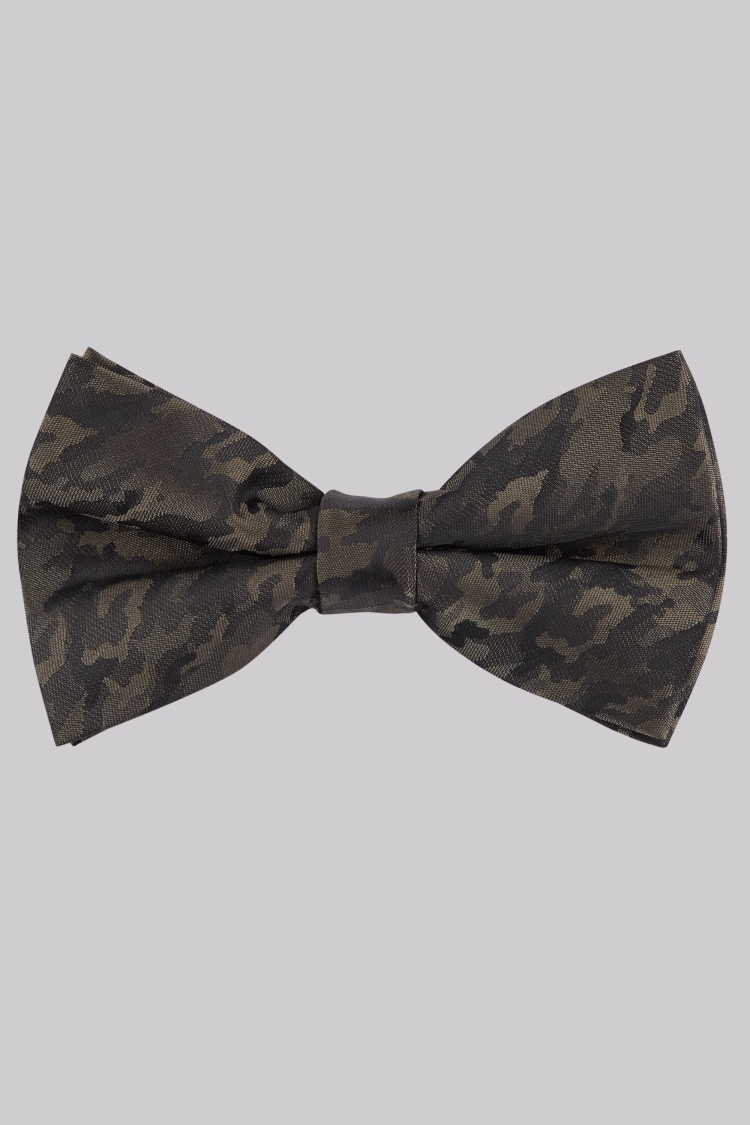 Moss London Khaki Camo Bow Tie 