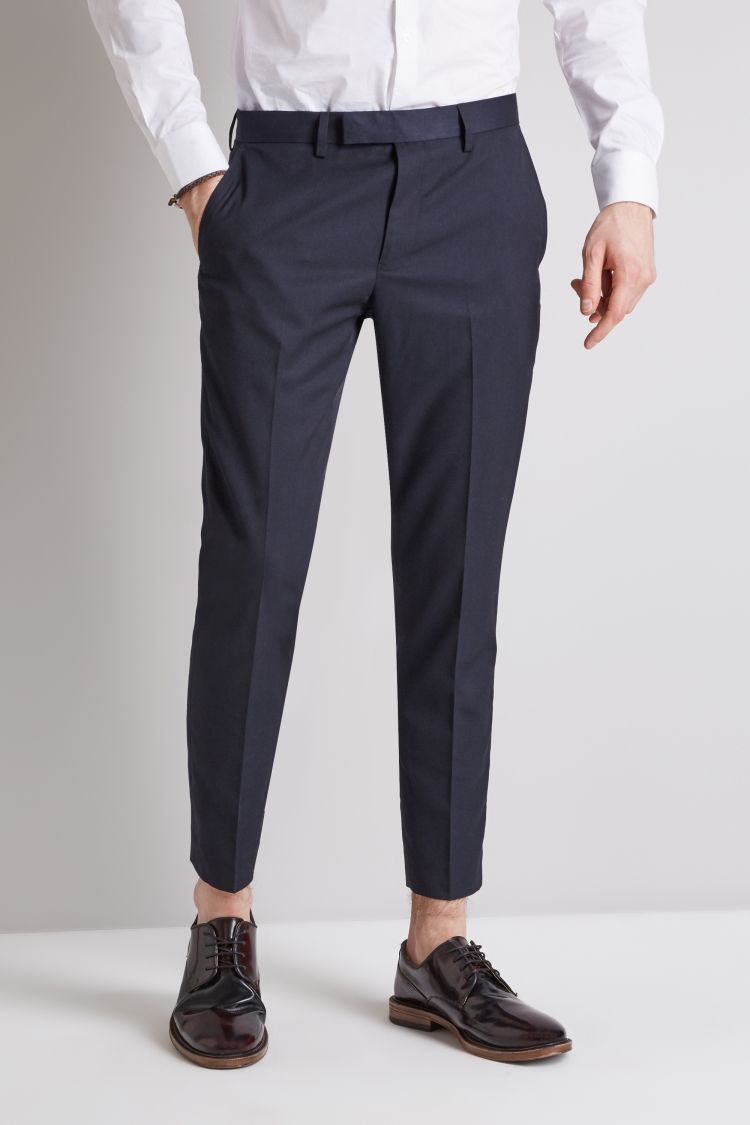 Moss London Skinny Fit Fit Navy Cropped Trousers