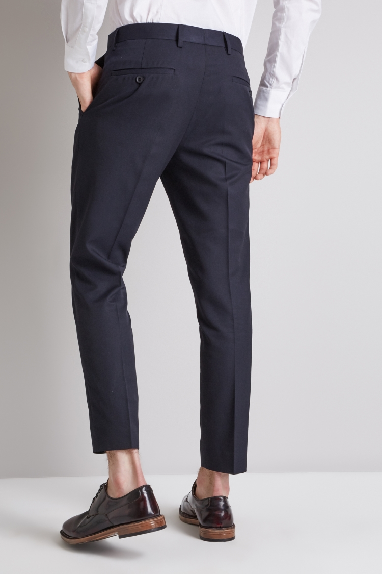 Moss London Skinny Fit Fit Navy Cropped Trousers