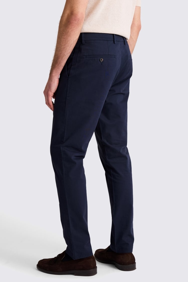 Tailored Fit Navy Stretch Chinos